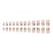 24Pcs/Box Fake Nails Press on Short Reusable with Designs Set French Artificial Wearable Fake Nail Stick-on Nails Tips Press on Nails for Wide Nail beds Long Length Cute Designs Summer