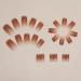 SINLOV Medium Long Square Fake Nails Pink French False Nail Glossy Full Cover False Nails Press on False Nails for Women and Girls - Buy Online on GoSupps.com
