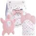 Liname Baby Glove Teething Feasts - BPA Free Washable & Durable - Includes Bonus Teething Ring - Pink - Buy Online on GoSupps.com