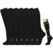 S-M Black Compression Socks 15-20 mmHg for Men & Women - 7 Pairs, Ideal for Running, Flight Travel & Nurses - Buy Online on GoSupps.com
