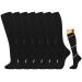 7 Pairs Compression Socks for Women & Men 15-20 mmHg is Best Athletic & Medical for Running Flight Travel Nurses L-XL Black