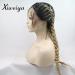 Xiweiya 22-Inch Blonde & Brown Braided Wig - Heat-Resistant Fiber with Baby Hair Front Lace Network for Natural Look - Buy Online on GoSupps.com