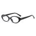 Gleyemor Retro Oval Blue Light Glasses for Women Men Vintage 90s Computer Glasses Black 53 Millimeters