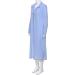 Women's Casual Cotton Linen Maxi Dress - Solid Long Sleeve Shift Dress with Side Split and Button Closure in Blue (X-Large) - Buy Online on GoSupps.com
