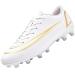 ASOCO DREAM Men's Soccer Shoes Firm Ground Soccer Cleats Professional Low-Top Athletic Football Shoes Indoor Outdoor Futsal Turf Training Sneakers 7.5 White
