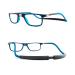 Indesmed reading glasses with a magnetic click blue light filter and interchangeable customizable ribbons men and women light modern and elegant blue 1.5 diopters