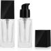 minkissy 3pcs Empty Glass Pump Bottles Square Cosmetic Bottles Refillable Makeup Dispensers for Foundation Lotion Cream 30ml (Black Cap) - Buy Online on GoSupps.com