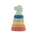 Itzy Ritzy   Silicone Stacking & Teething Toy  Features 6 Stacking Rings Made of Food Grade Silicone  Each Ring is Numbered and Includes Multiple Textures  Dinosaur