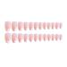Huil Artificial Nail 24Pcs French Ballerina Pink Round Head Fake Nail Patch Nail Simple With Nail Glue Nail Art Accessories Manicure Extension Tools