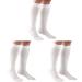 Truform 30-40 mmHg Compression Stockings for Men and Women Knee High Length Closed Toe White Small (Pack of 3) Small (1 Pair) (Pack of 3) White