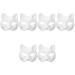 Ifundom Katzen-Therian-Mask: 6 pieces of white fox masks made of paper to make yourself empty Halloween mask Unsumed cat-animal half-face mask masquerade carnival cladding for