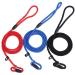 Jinlaili 3Pack Nylon Dog Slip Lead Adjustable Loop Training Dog Leash Dog Training Lead Pet Leash Rope Collar Slip Lead for Small and Medium Dog (Blue red Black)