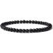 Soulnioi Black Agate Gemstone Beaded Bracelet + Fluorite Hexagonal Pendulum Pointed Pendant Set for Yoga Meditation and Reiki Chakra Energy - Buy Online on GoSupps.com
