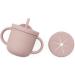 Silicone Baby Cup with Straw and Lid - Anti-Spill Pitchuka (Dusty Blue) - Buy Online on GoSupps.com
