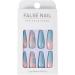 Brishow Coffin False Nails - Long Blue Flower Fake Nails | 24pcs Ballerina Acrylic Stick on Nails for Women and Girls - Buy Online on GoSupps.com