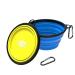 Collapsible Pet Bowls Collection - Portable Silicone Food and Water Dog Bowl Set, BPA and Lead Free with Carabiner Clips for Travel- 2 Pack, 32oz Each by PETMAKER Blue/Yellow