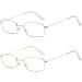 Hoodg Small Square Alloy Framework Glasses - Retro Reading Glasses for Men & Women - Lightweight Metal Clear Lenses for Presbyopia - Buy Online on GoSupps.com