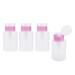 ConStore 4 Packs Push Down Dispenser Bottle 150ml(5oz) Empty Plastic Pump Dispenser Bottle For Nail Polish Remover Makeup Remover And Alcohol