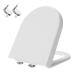 Soft Close Toilet Seat D Shape Toilet Seat (W 36Cm L 40-45Cm) Durable Removable Easy Cleaning Urea Formaldehyde Toilet Seat White Little Surprise