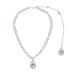 Minzaos BETHYNAS Bridal Pearl Backdrop Necklace Dainty Crystal Teardrop Pendant Back Chain Necklace Elegant Pearl Backdrop Necklace for Wedding Dainty Pearl Backless Dress Accessory for Women Girls