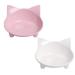 Cat Bowl Non Slip Cat Food Bowls,Pet Bowl Shallow Cat Water Bowl to Stress Relief of Whisker Fatigue,Dog Bowl Cat Dish Cat Feeding Wide Bowls for Puppy Cats Small Animals (Safe Food-Grade Material) Pink+White