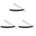 Beaupretty 3st mustache folding cheekier Governor Bart Razi Razor straight blade men shaving natural set natural wooden scale handmade Barturaser straight man stainless steel wooden handle color sorted (1 Pack)