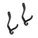 STOBAZA 2pcs Hook up Wall Hooks for Coats Hat Hooks Double Prong Hook Aluminum Hooks Child Clothing Cupboard 11X6X4CM Black