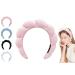 CHERSE Spa Headband for Women Sponge Terry Towel Cloth Fabric Head Band for Skincare Face Washing Makeup Removal Shower Hair Accessories (Pink 1pc)