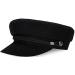 WETOO Women Fiddler Cap Newsboy Hat Visor Beret Cap Paperboy Gatsby Hat 1-black 1