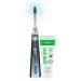 EMMI-DENT electric toothbrush set-carbon 100% ultrasound technology removes harmful plaque without grinding brushes ideal for sensitive teeth & gums with nano bubble toothpaste