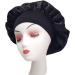 Luxury Black Silk Satin Hair Bonnet - Wide Edge Cap for Ultimate Style and Protection - Buy Online on GoSupps.com