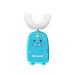 Manual Toothbrush with U-Shaped Bristles Food Grade Silicone Toothbrush Head for Kids 2-7 Years (Blue)