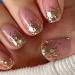 RikView Press on Nails Short Fake Nails Pink Nails Clear Square Acrylic Nails with Sequins Short Square Pink