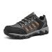 NORTIV 8 Men's Waterproof Hiking Shoes Leather Low-Top Hiking Shoes for Outdoor Trailing Trekking Camping Walking 11 Black/Dark/Grey/Orange