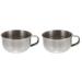 Fomiyes 2PCs Face cleaning with design simple cup health for tool care foam cleaning practical steel bowl handle safety stainless men men convenient 10x8.5cmx2pcs silverx2st