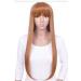 Prettyland Long Hair Wig with Bangs - Orange-Brown Straight Wig for Women | C1109 - International Shipping Available - Buy Online on GoSupps.com