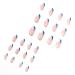 RikView French Press on Nails - Medium Length Almond White & Blue Glossy Acrylic Nails for Women - Buy Online on GoSupps.com