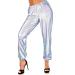 Hip Hop Women's Metallic Shiny Pants 70s Disco Punk Trousers Carnival Mardi Gras Halloween Festival Costume Rave Dance Party Silver
