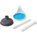 BOOMJOY Heavy Duty Toilet Plunger with Holder Set - White Blue | Bathroom Essential - Buy Online on GoSupps.com