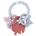 Baby Teething Toy Teething Ring Silicone Plastic (Moon Rainbow Elephant BPA-free) 1 Piece (Mauve Purple Lead)