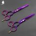 HUNTERrapoo 5.5 inch purple Stainless steel Hair cutting scissors kit thinning Shears for hairdressing barber scissors kit - Buy Online on GoSupps.com