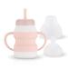 Kikonk Sippy Cups  Toddler Cups with Straw  Food Grade Silicone Sippy Cups  2 type of spout  Spill-Proof  Removable Handles  BPA Free (Pink)  5.5 x 4.3 x 2.3 inches (SC001)