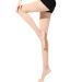 Magik 23-32mmHg Leg Compression Sleeve Socks with Anti-Slip Silicone Dots Thigh High Varicose Stockings (Beige XL) Beige XL