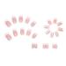 24 Pcs Pink French Tip Press On Nails with White Flower Design - Medium Square Acrylic Fake Nails with Diamonds for Women/Girls - Manicure Set - Buy Online on GoSupps.com