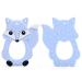 2pcs Cartoon Fox Teething Ring Set | Silicone Pacifier & Dummy for Infants | Safe Teething Toy Pendant - International Shipping Available - Buy Online on GoSupps.com