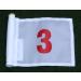 Red Numbered Golf Pin Marker Flag Set - Numbers 1-5 on White Jr. Flag for Putting Green - 400 Denier Fabric - Buy Online on GoSupps.com
