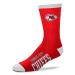 FBF - NFL Deuce Team Logo Youth Size Kids Crew Socks Approx. 4-8 years old Kansas City Chiefs