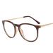 PARWANA Round Blue Light Blocking Computer Readers Eyeglasses Reading Glasses Large Anti Eye Strain Flat Light Mirror +0.00 Tea