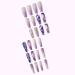 24Pcs Purple Rhinestone Long Coffin Press on Nails - Full Cover Acrylic Matte Artificial Luxury Nails for Women and Girls - Buy Online on GoSupps.com