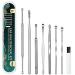 8PCS Premium Stainless Steel Earwax Removal Kit Reusable Easy to Use and Clean Ear Curette Earwax Remove Tools with a Cleaning Brush and Storage Box